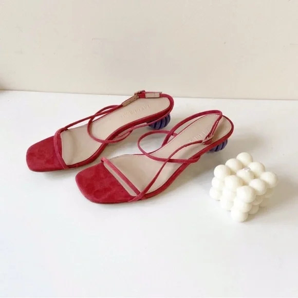 NEW JACQUEMUS Pink 'les Sandales Manosque' Heeled Sandals Size 37 - Picture 4 of 5